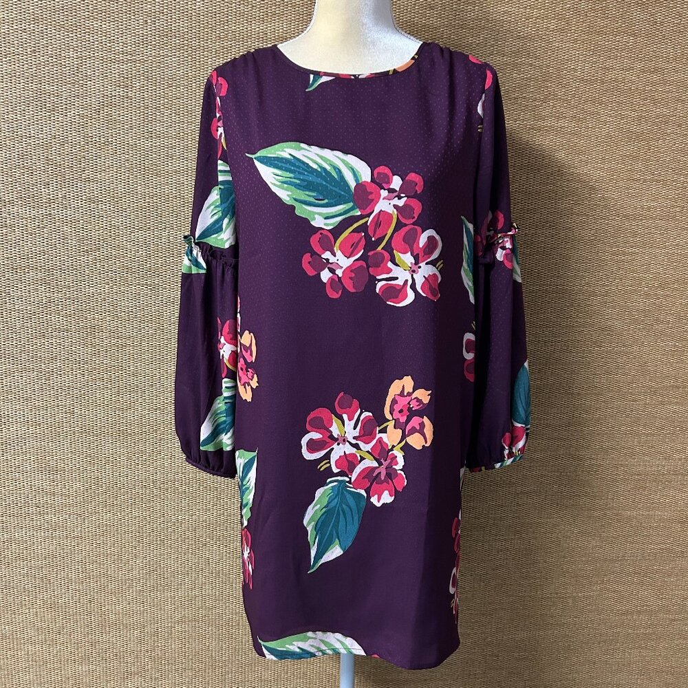 LOFT Dress Women Petite SP Burgundy